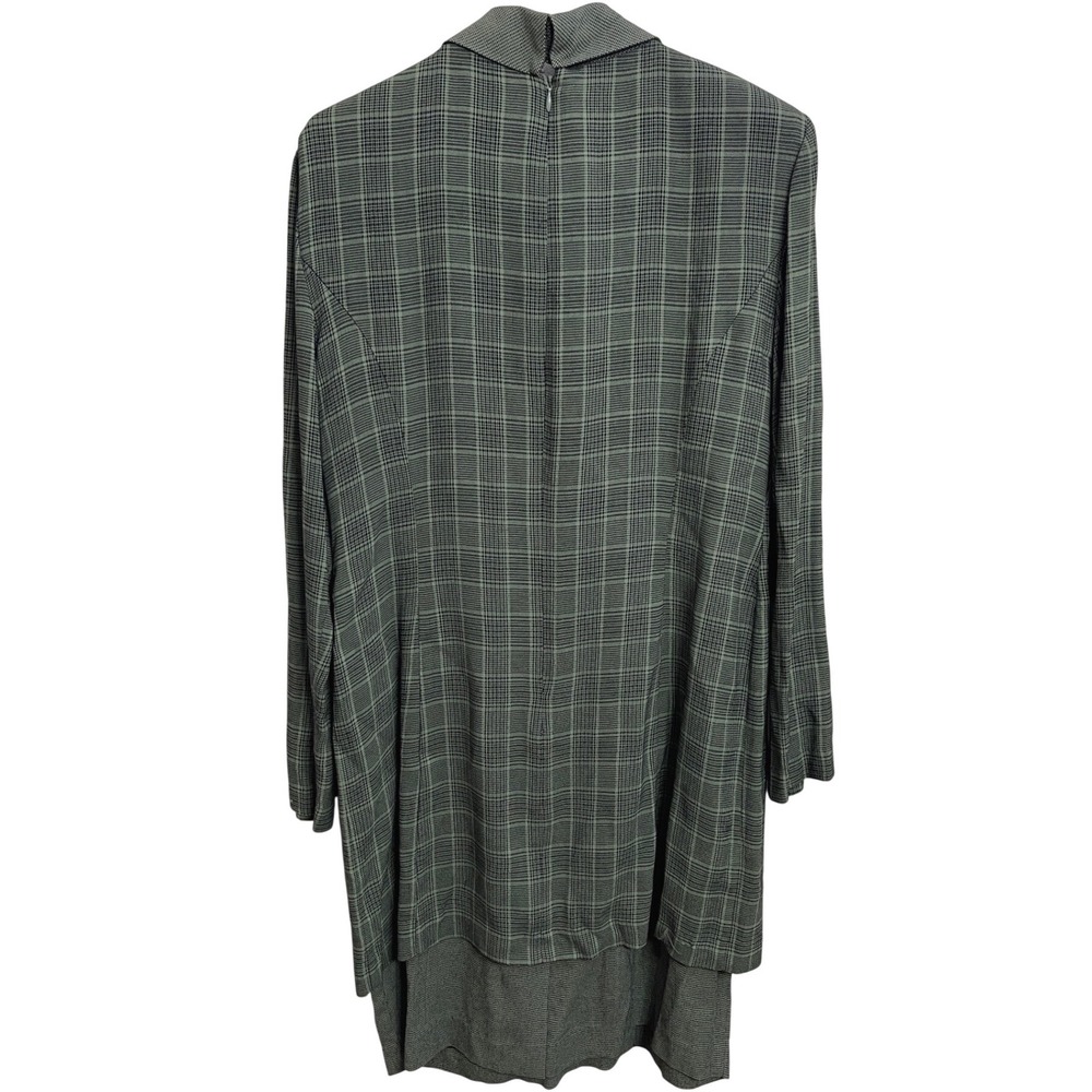 Vintage‎ 80s Virgo II Green Plaid Collared Dress Size 10 Dark Academia Preppy - Picture 2 of 3
